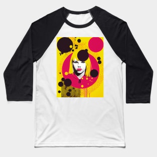 Abstract pop art style young woman portrait Baseball T-Shirt